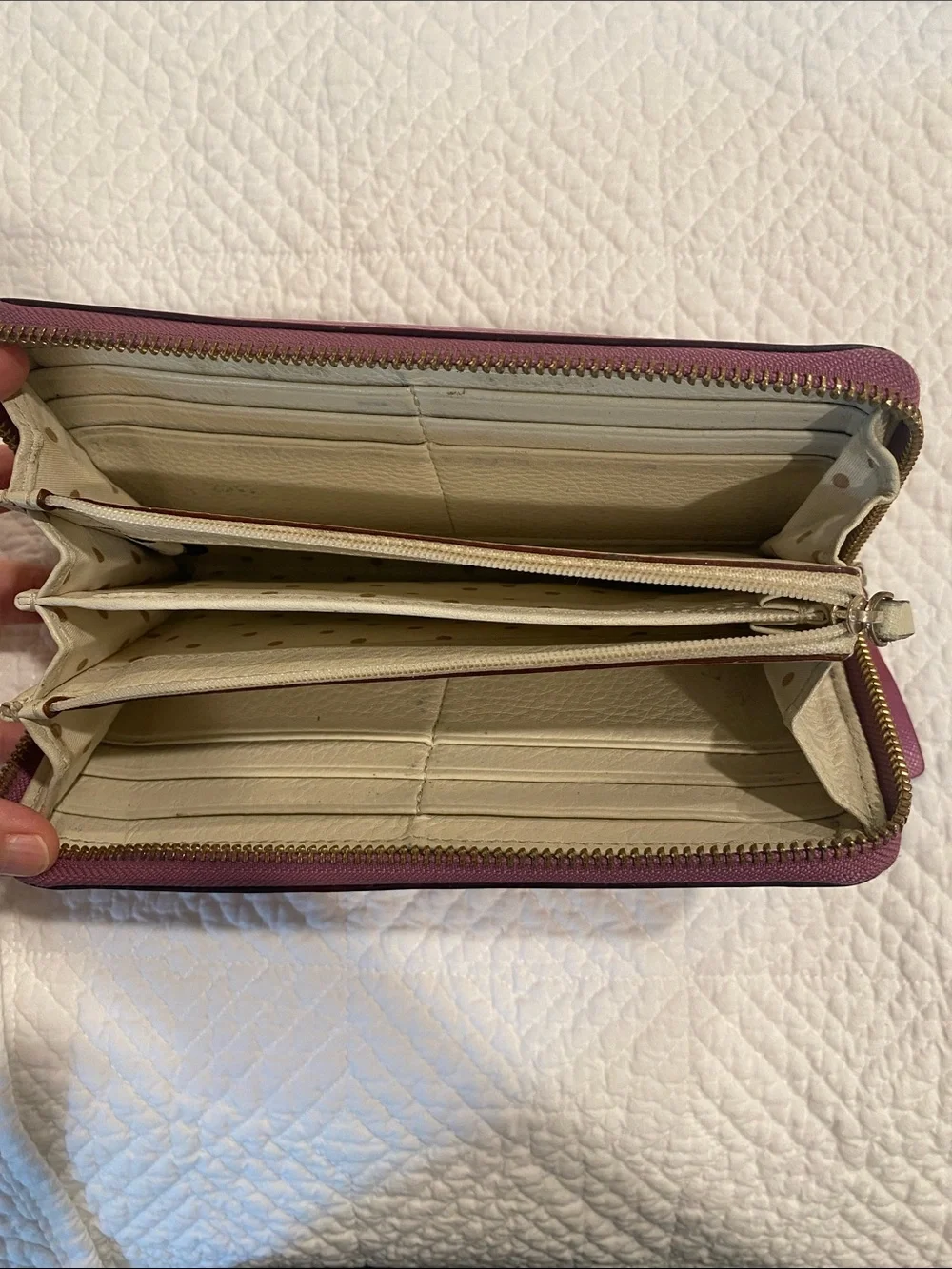 kate spade New York Purple Zip Wallet with Gold Logo